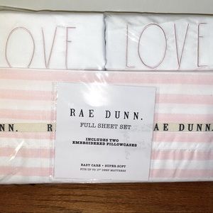 New in package. Pink and white full size bed sheets. LOVE pillowcases